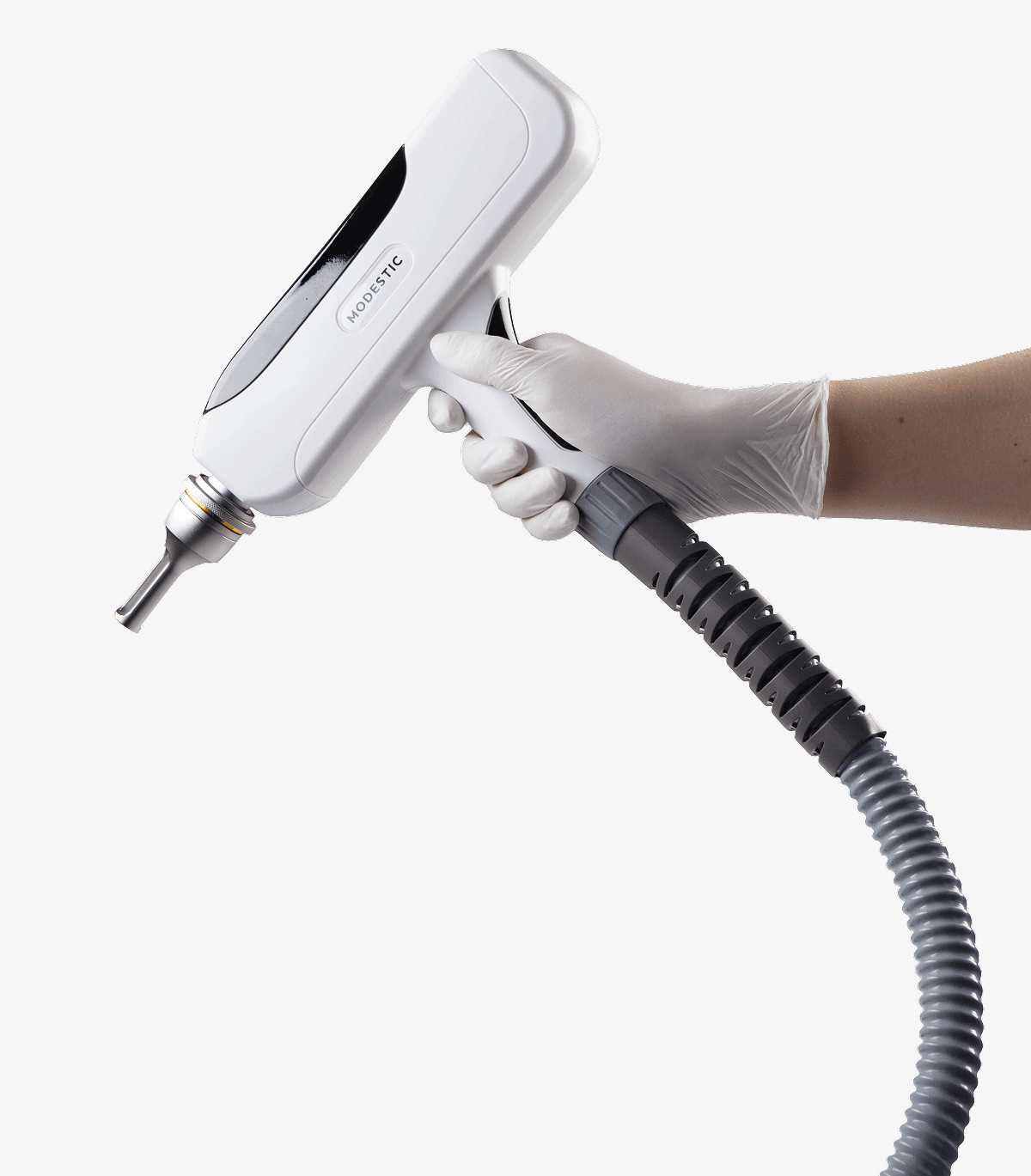 Laser handpiece in hand
