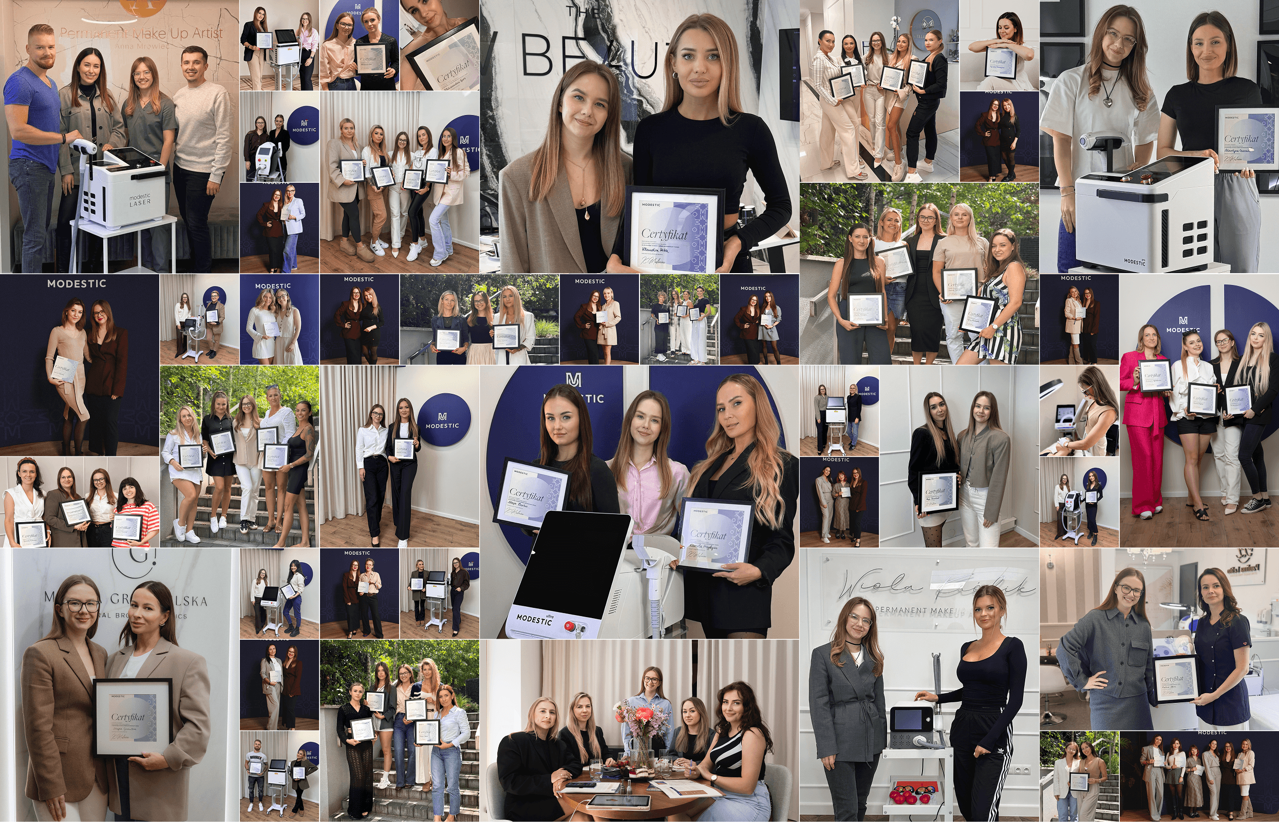 Modestic course participants — collage of PMU and tattoo removal photos